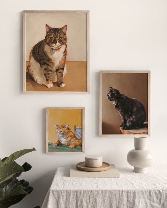 Cat and Dog Portraits Fine Art Poster Prints