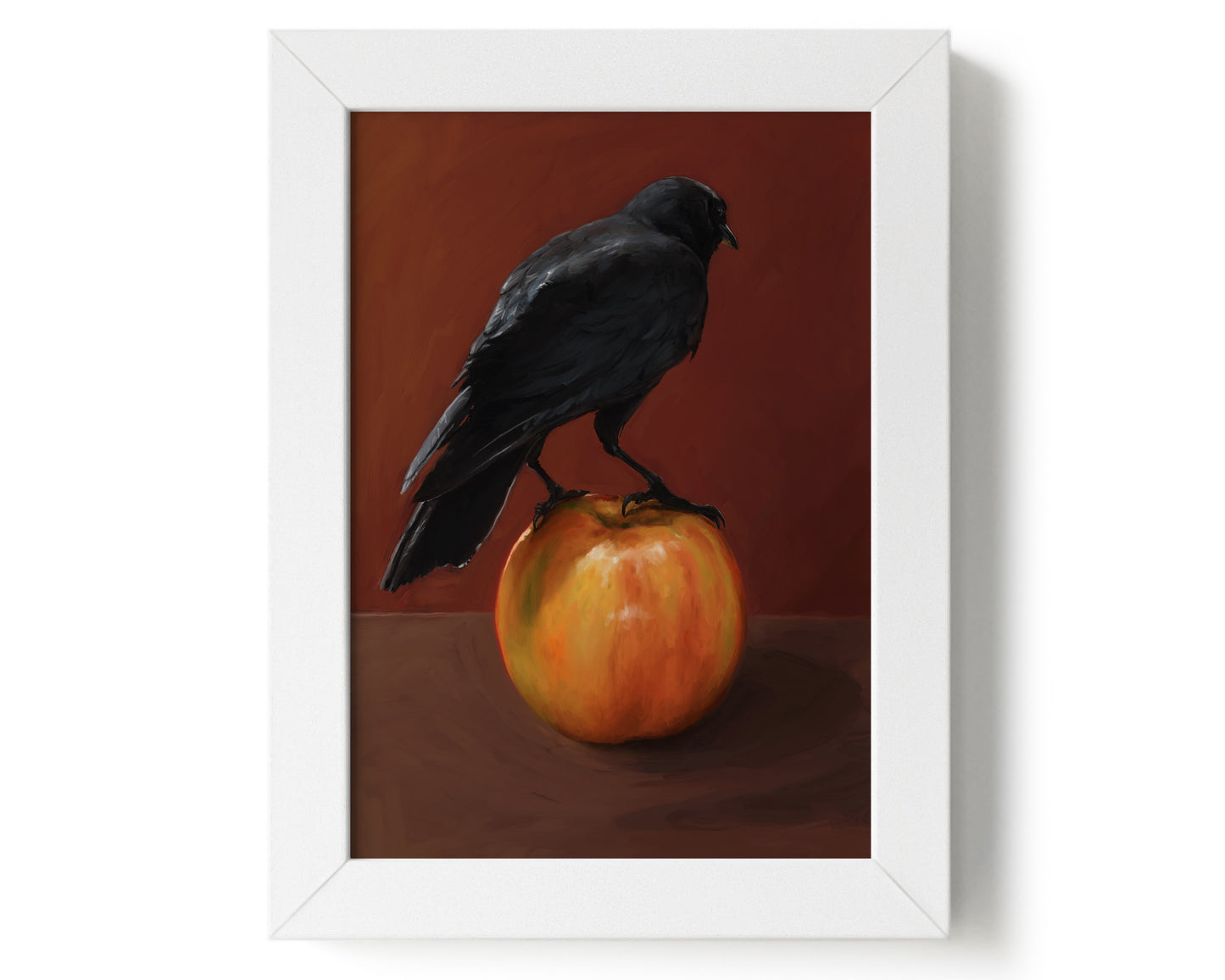 "Crownelius Crowmwell" by Catherine Hébert - Black Crow Fine Art Poster Print - 5"x7" size