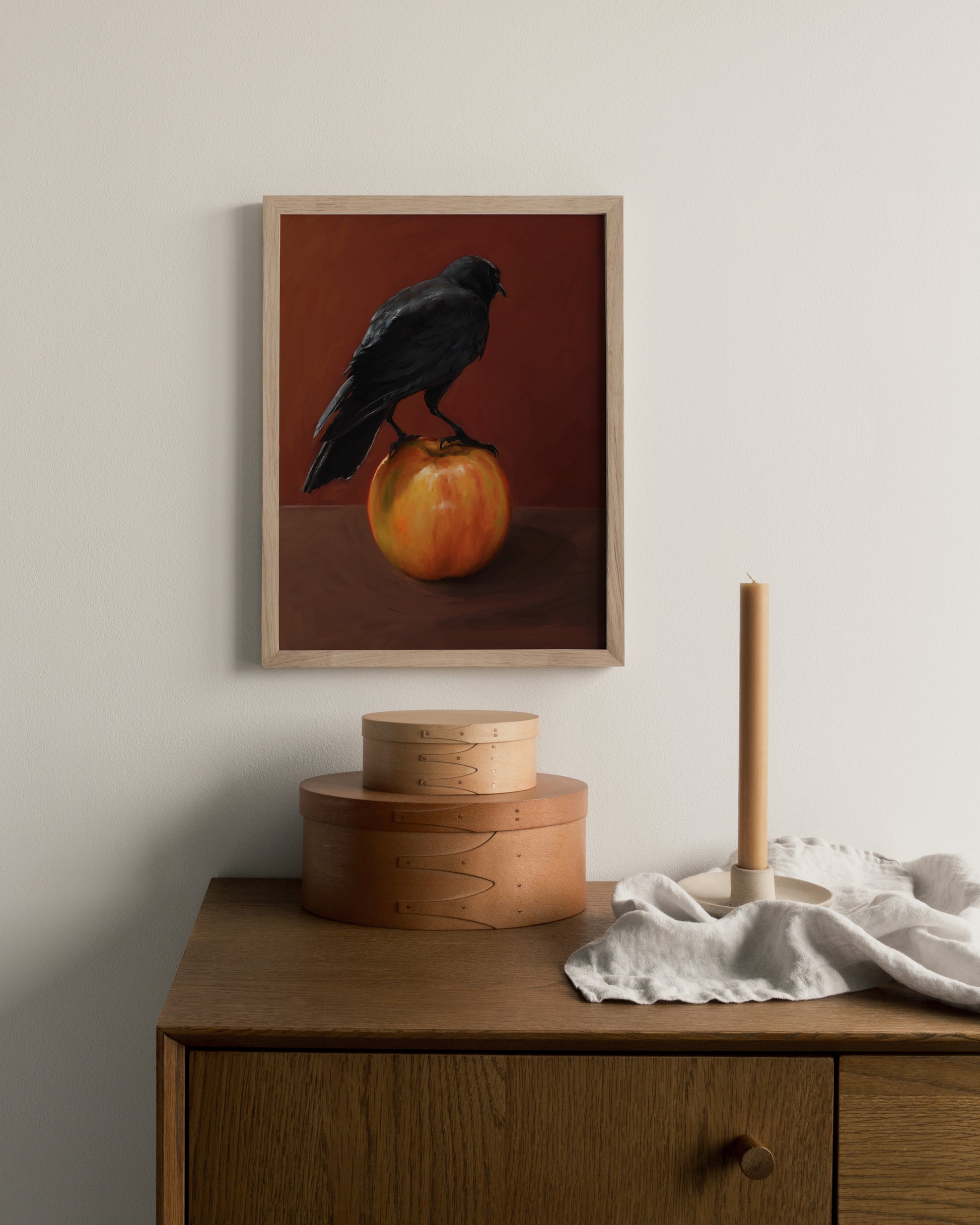 "Crownelius Crowmwell" by Catherine Hébert - Black Crow Fine Art Poster Print