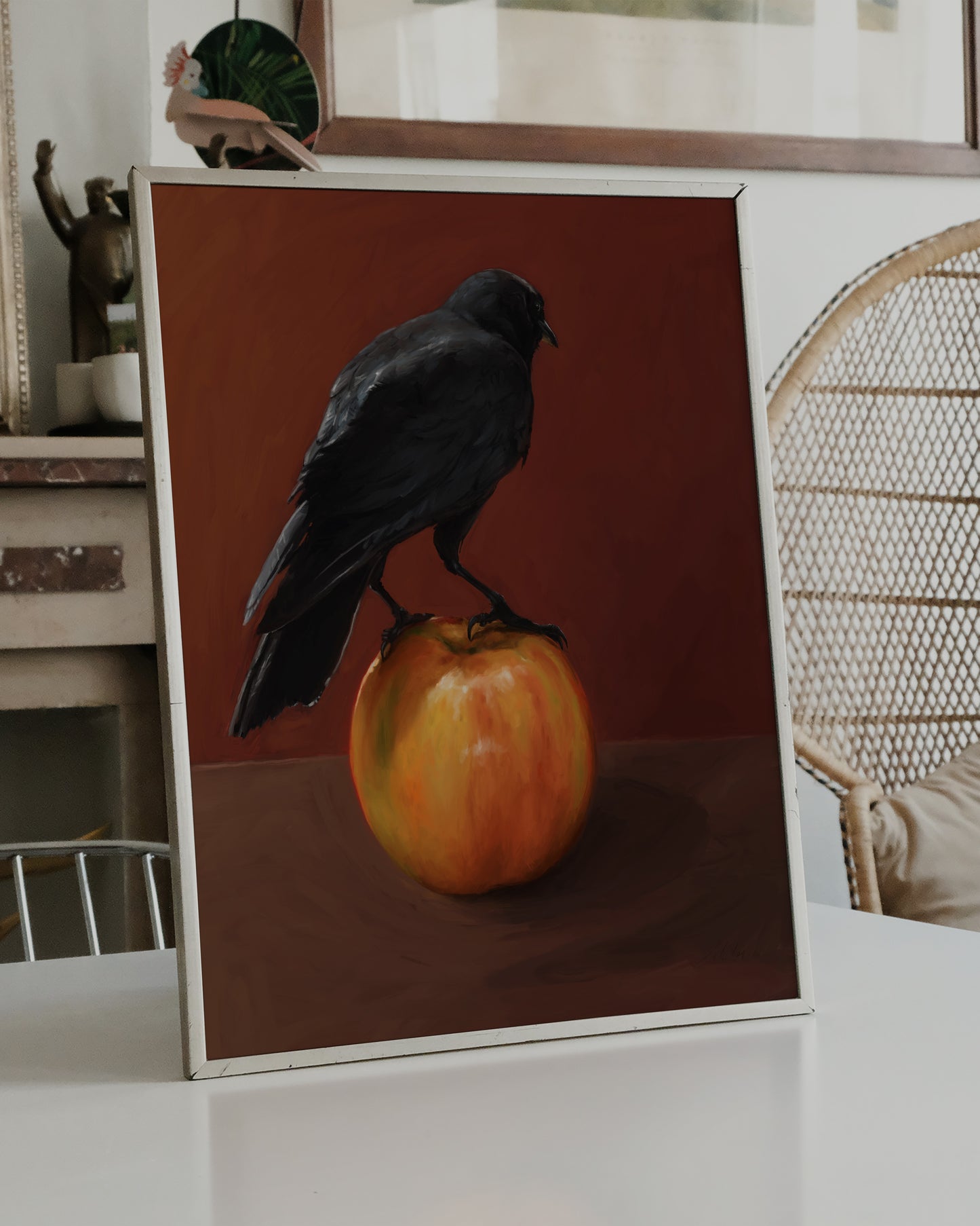 "Crownelius Crowmwell" by Catherine Hébert - Black Crow Fine Art Poster Print