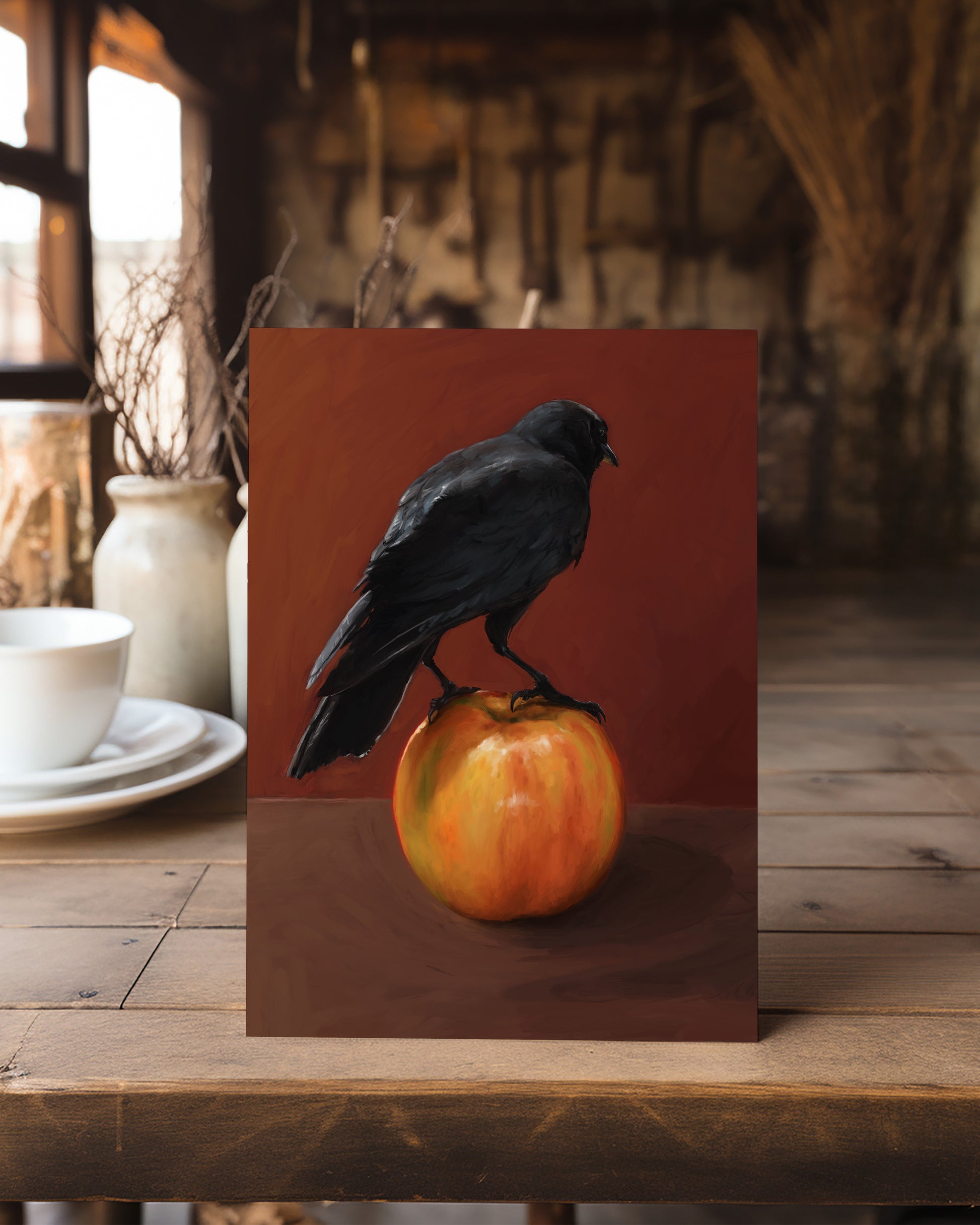 "Crownelius Crowmwell" by Catherine Hébert - Black Crow Fine Art Poster Print