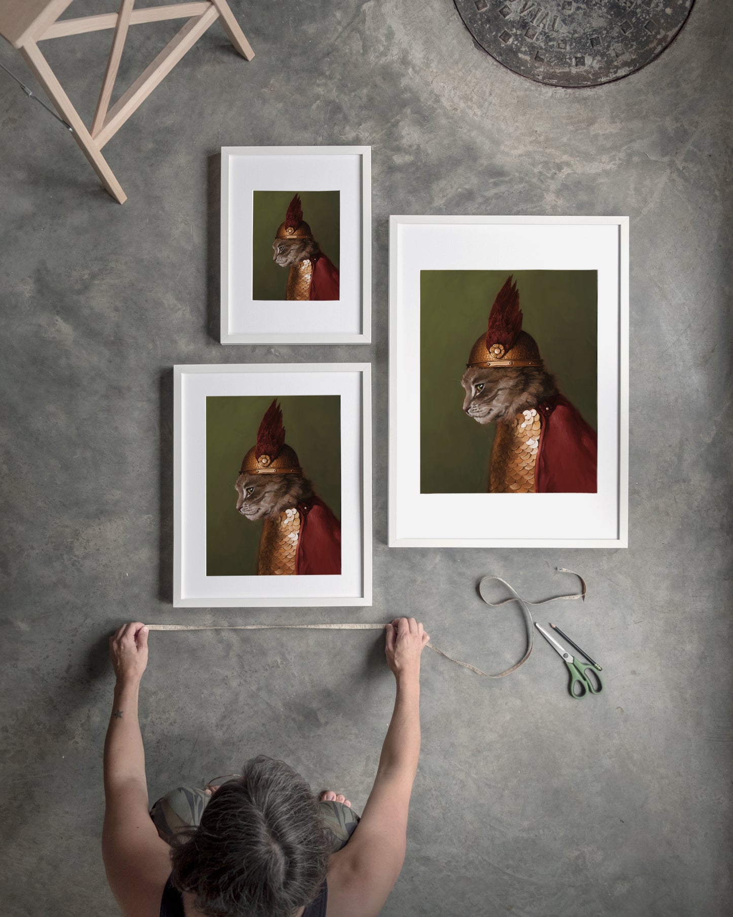 "Brünnhilde" by Catherine Hébert - Viking Valkyrie Cat Fine Art Poster Print