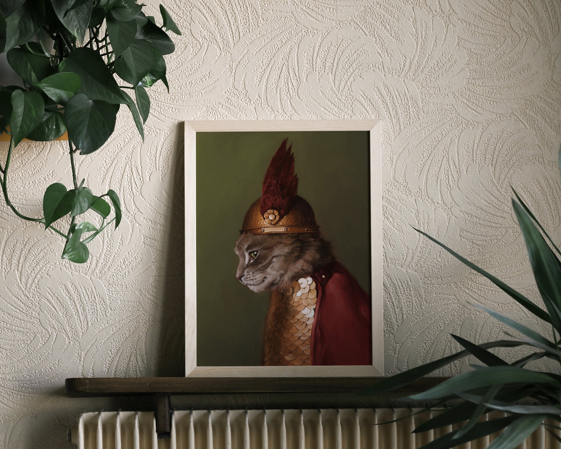 "Brünnhilde" by Catherine Hébert - Viking Valkyrie Cat Fine Art Poster Print