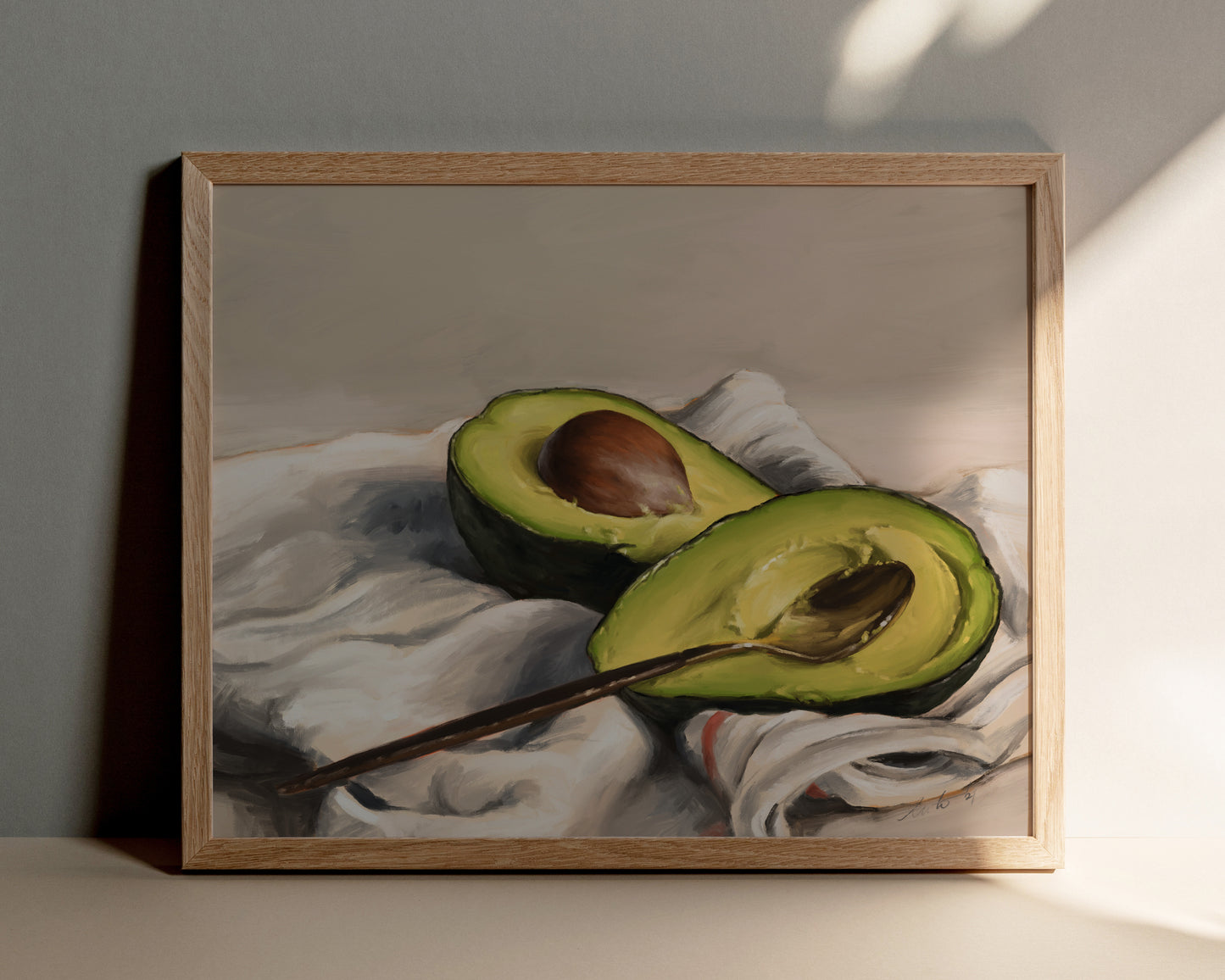 "Avocado" by Catherine Hébert - Sliced Avocado Painting Fine Art Print